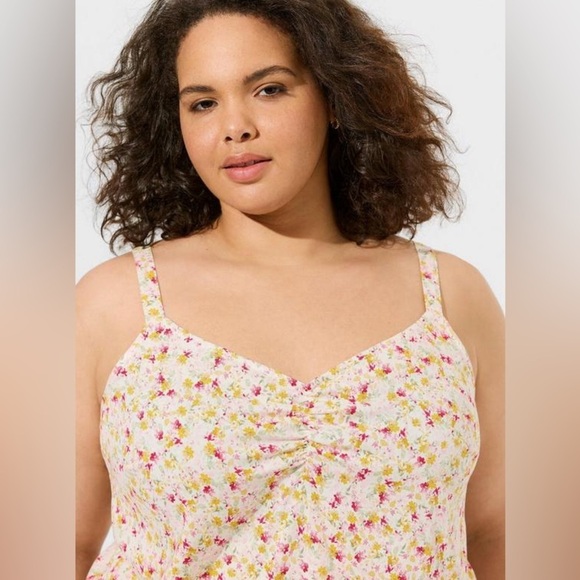 NWT Ava Runched V-Neck Cami, Size 0 (12), Sunshine Ditsy Floral - Picture 4 of 9
